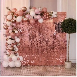 Rose Gold Rain Curtain Background Cloth Birthday Party Decor Shimmer Wall Backdrop Wedding Party Decor Sequin Wall Background